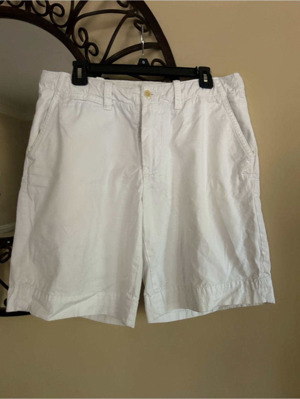 Polo by Ralph Lauren White Flat Front Cotton Shorts
